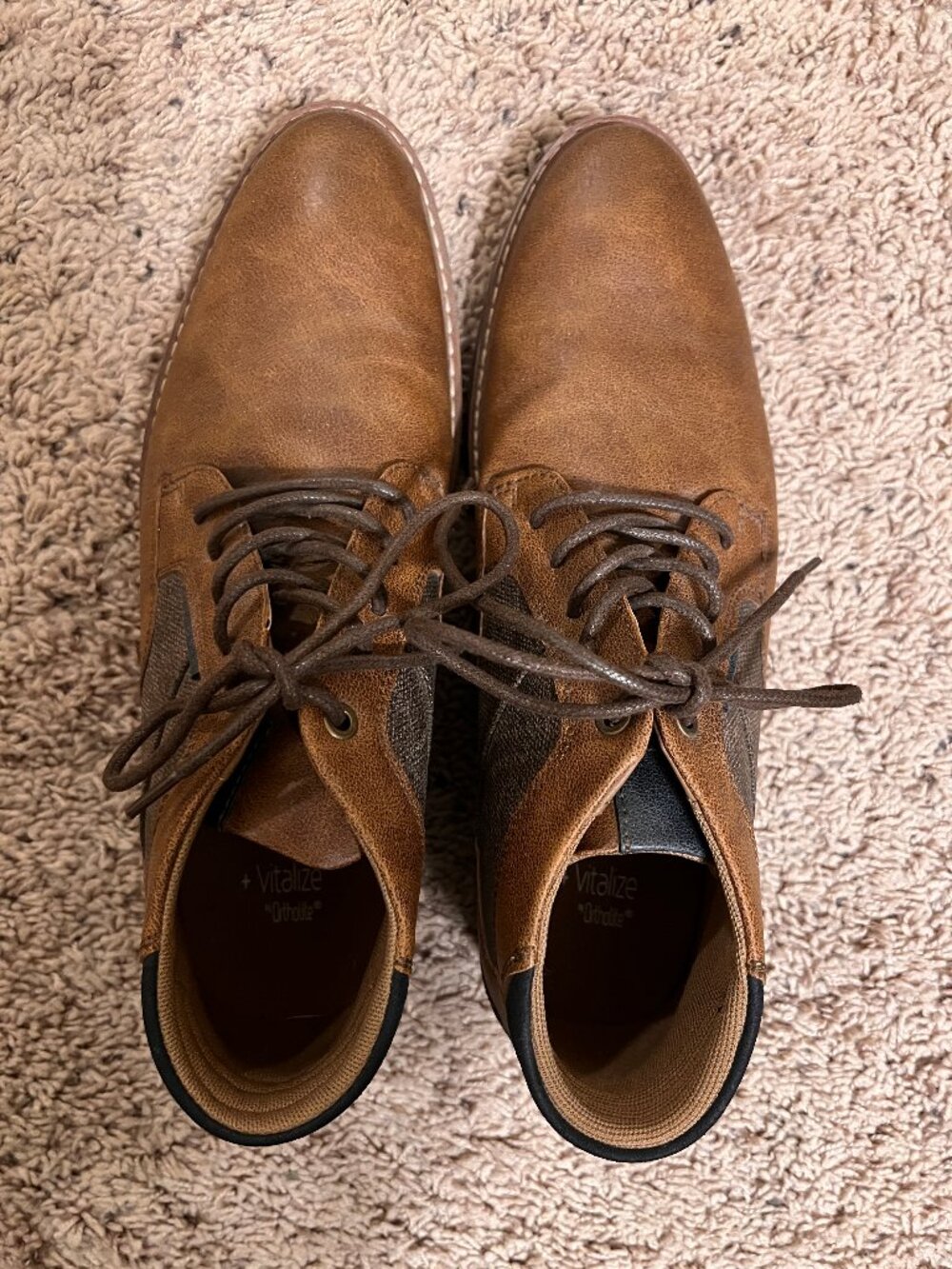 Mens Sonoma Vitalize by Ortholite Brown Dress Shoes Boots Size 9.5